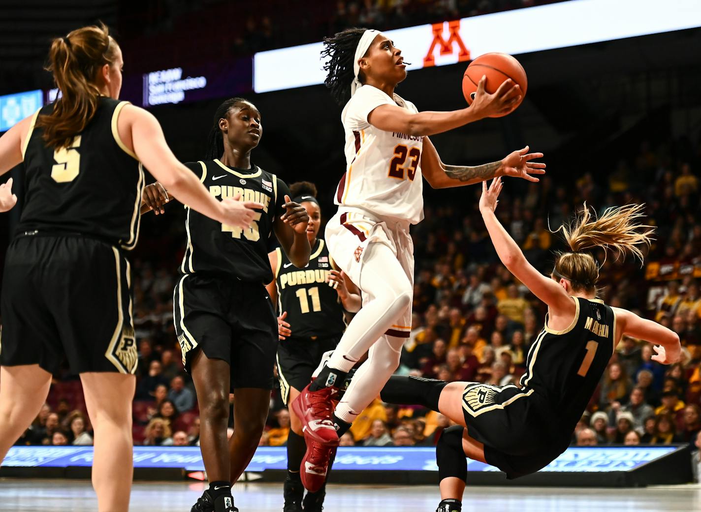 Gophers guard Kenisha Bell was third in the Big Ten in scoring (18.8) entering the weekend. She was tied for ninth in assists (4.3) and third in steals (2.1).