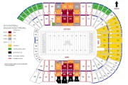 Scholarship seating prices at TCF Bank Stadium during the current 2014 football season for the University of Minnesota Gophers football team. (Courtes