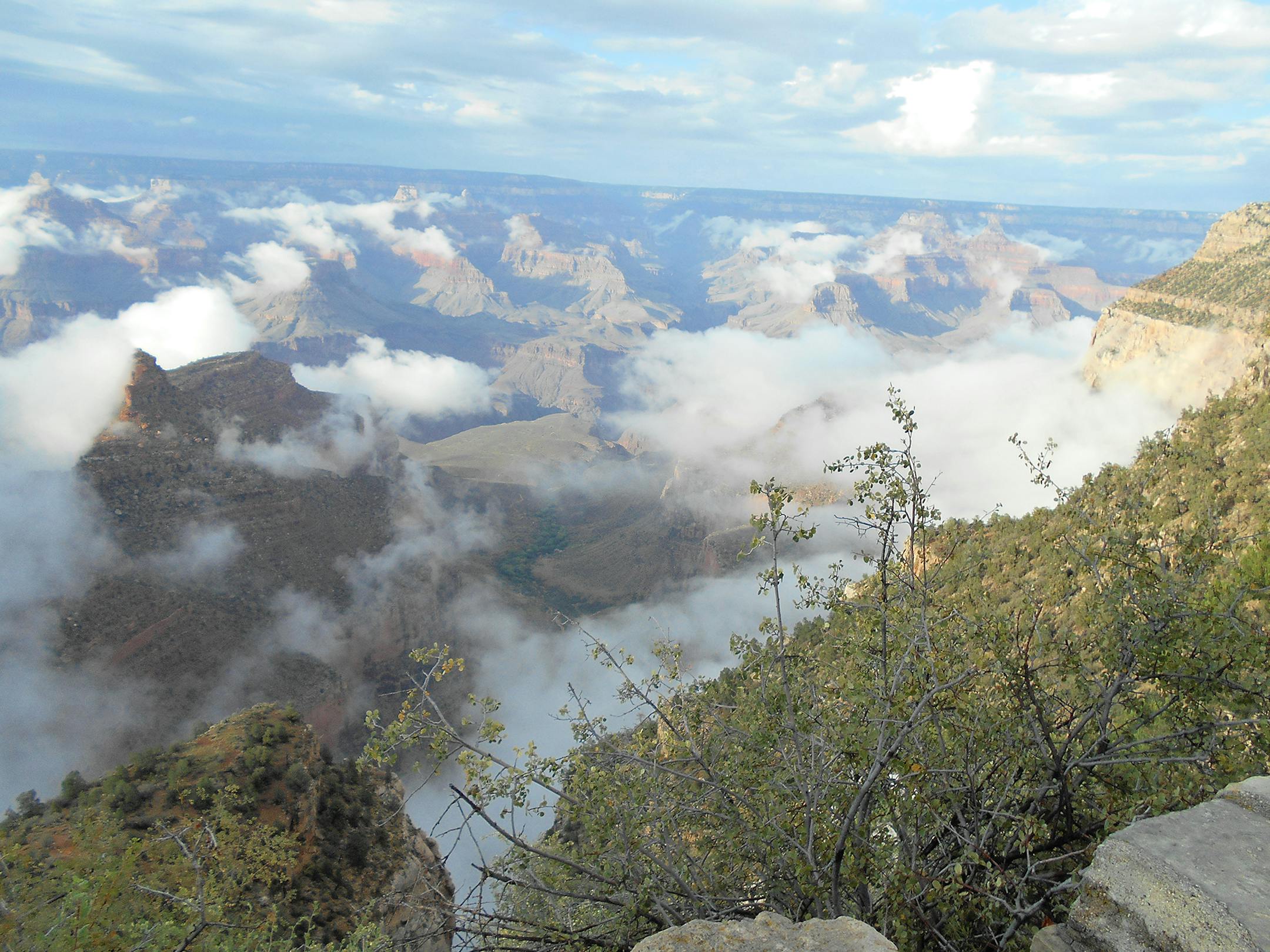Clouds in the canyon after a rainstorm.