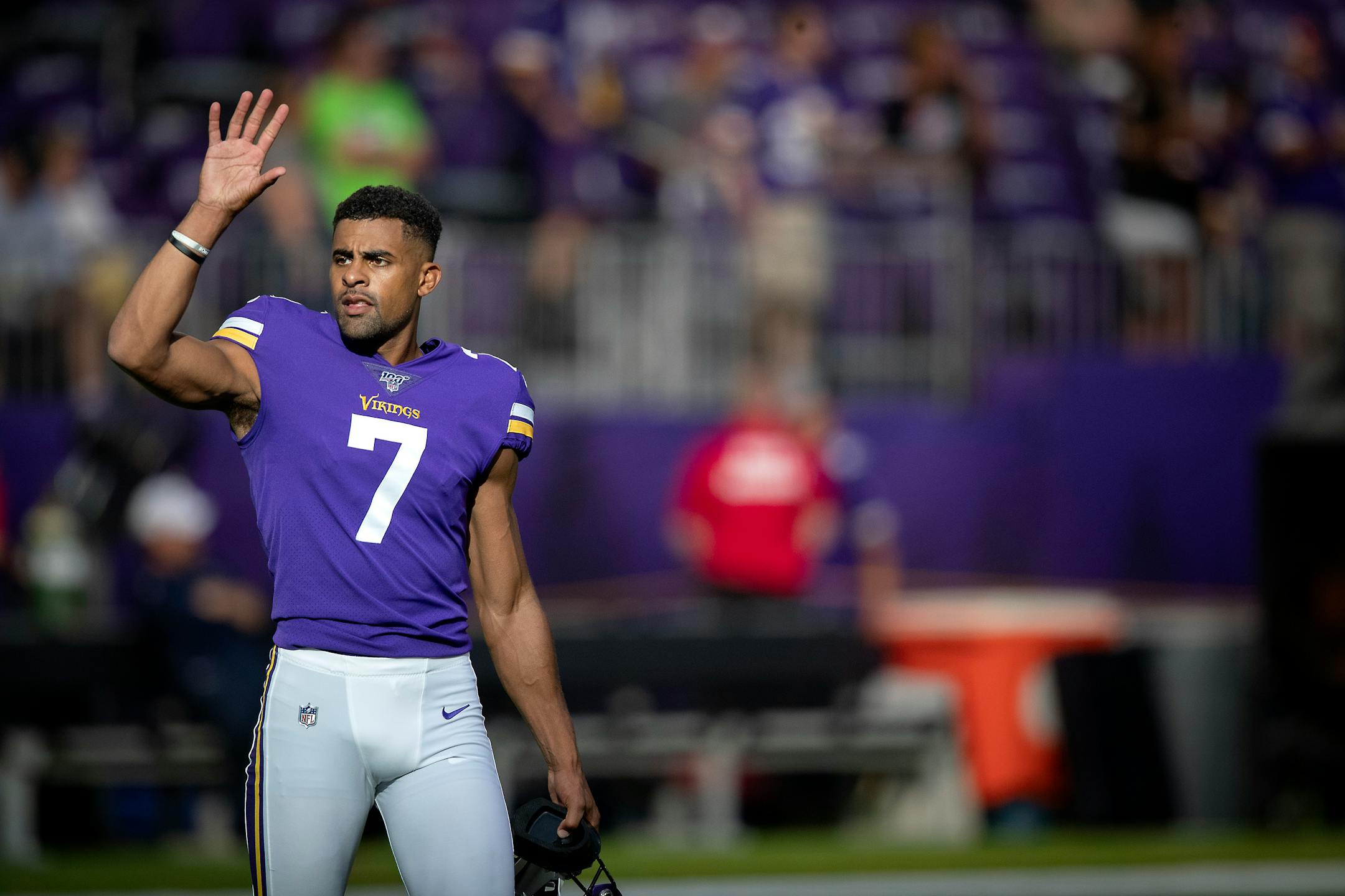 Kaare Vedvik kicked an extra point, kicked off and punted three times for the Vikings against the Seahawks on Sunday night.
