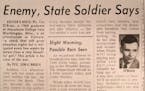 The front page headline on a dispatch by Tim O'Brien to the Minneapolis Tribune in 1969.