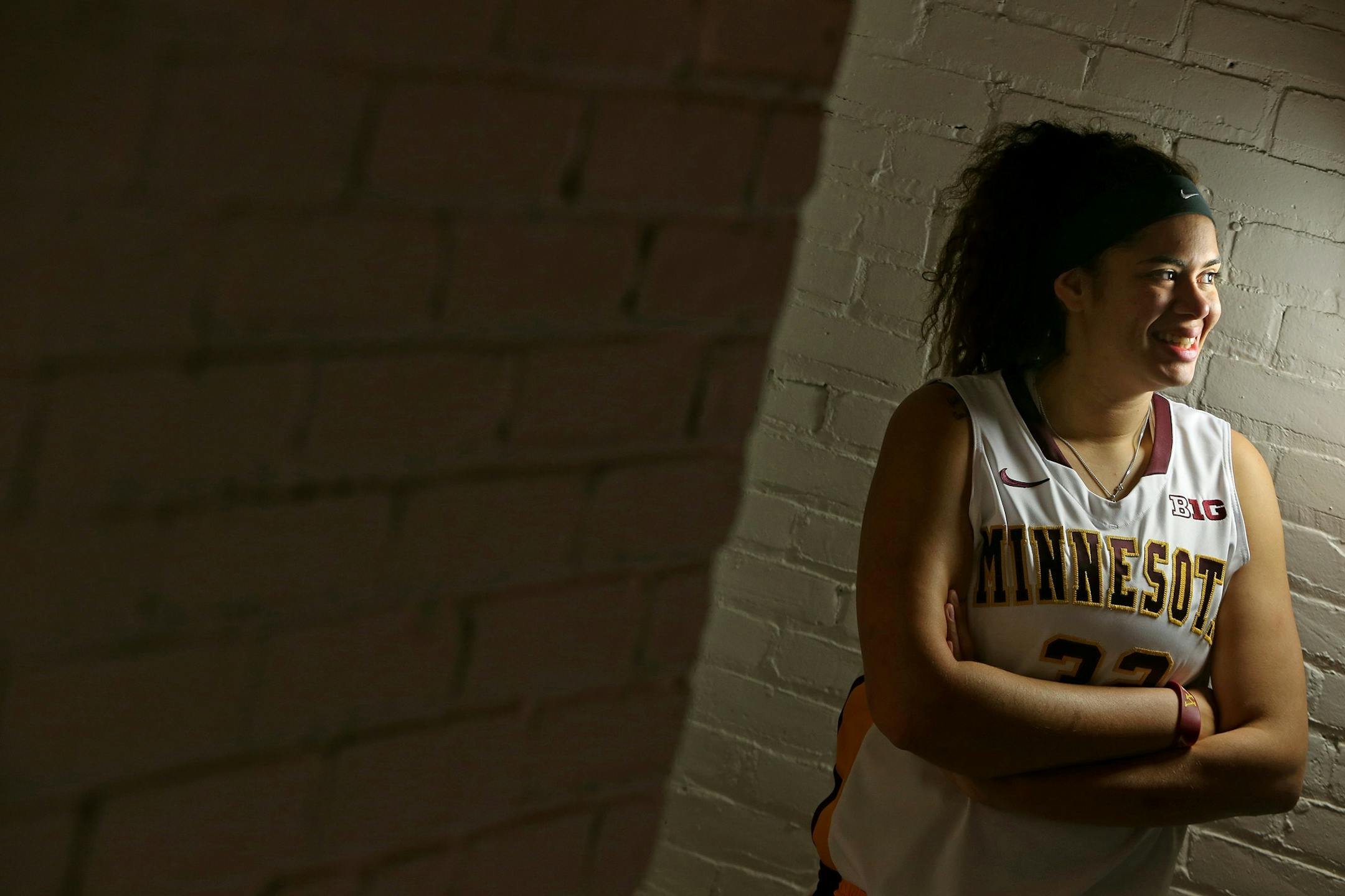 University of Minnesota Gophers' Amanda Zahui was all smiles at Williams Arena, Friday, November 6, 2013 in Minneapolis, MN. (ELIZABETH FLORES/STAR TRIBUNE) ELIZABETH FLORES � eflores@startribune.com