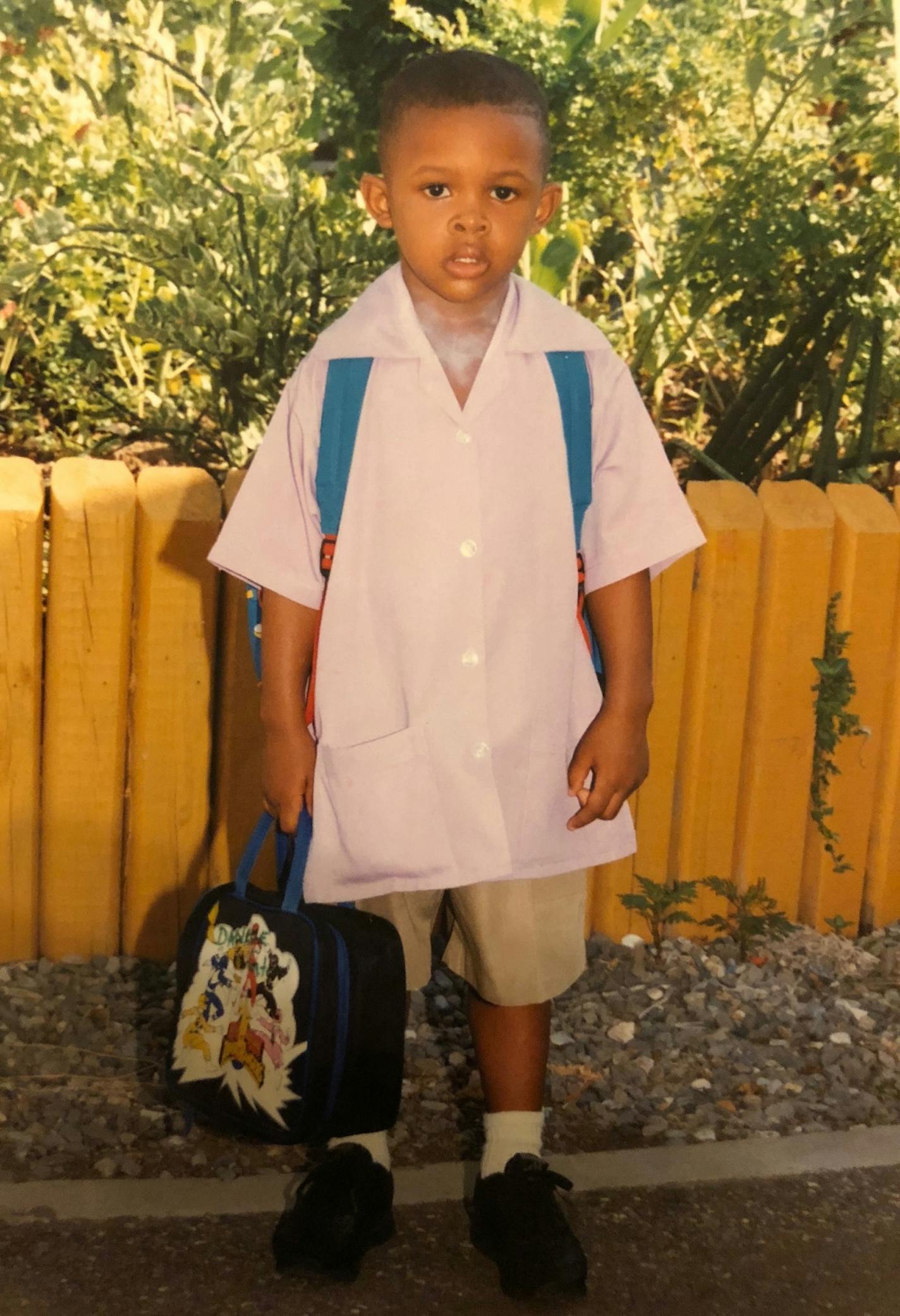 Danielle Hunter on his first day of school.