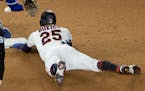 Minnesota Twins center fielder Byron Buxton (25) stole second base in the sixth inning.