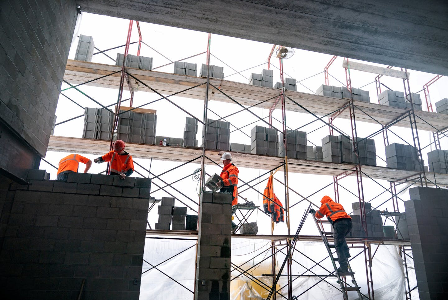 The distillery room of the Cantilever Distillery and Hotel was under construction in Ranier, Minn., taking its name from a nearby bridge into Canada.