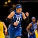 Lynx forward Maya Moore pumped her fist after hitting a 3-pointer against the Chicago Sky in Saturday's preseason game.