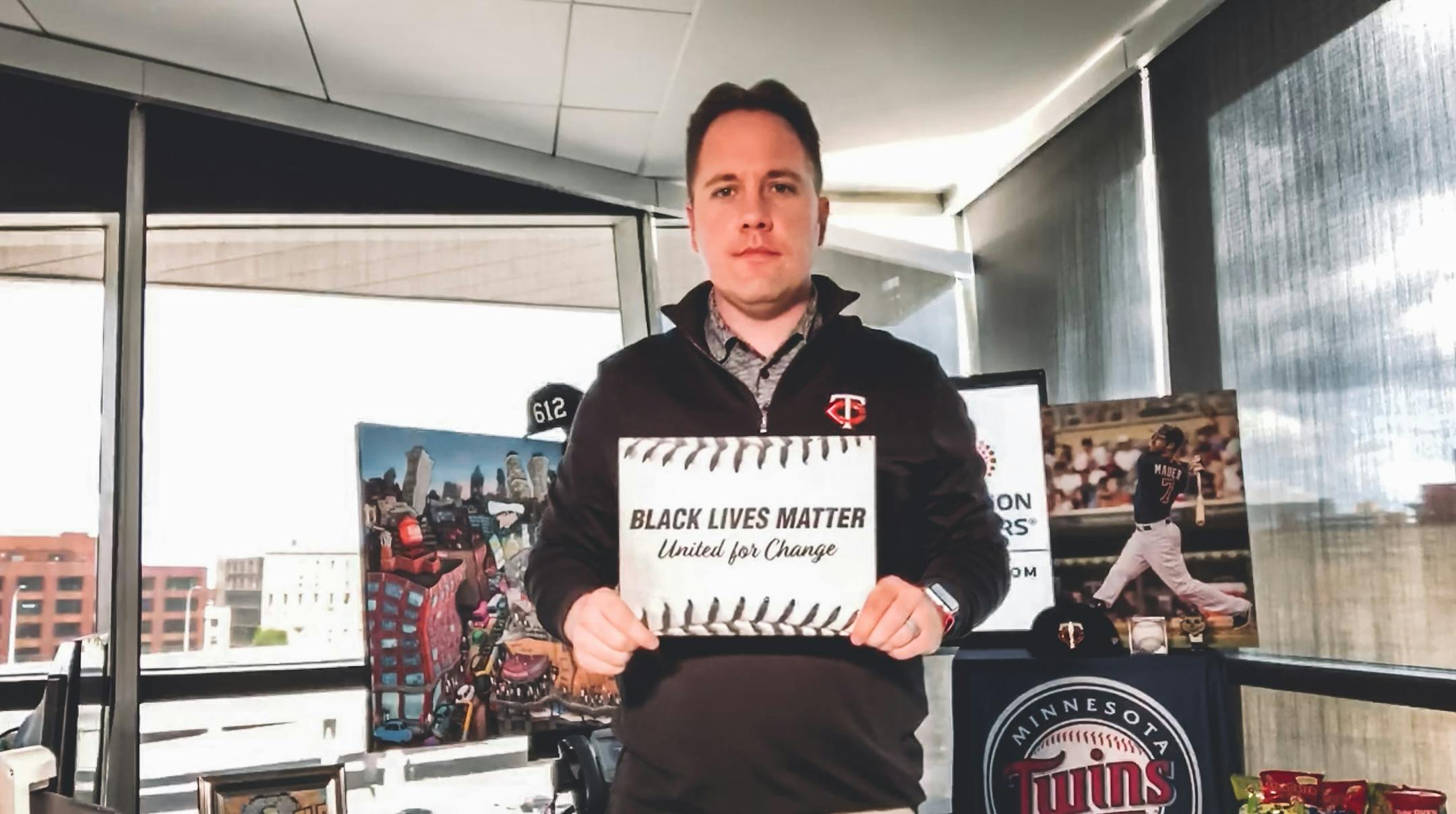 Twins president of baseball operations Derek Falvey was among major league executives holding signs supporting Black Lives Matter during MLB's telecast of the first round of the draft.