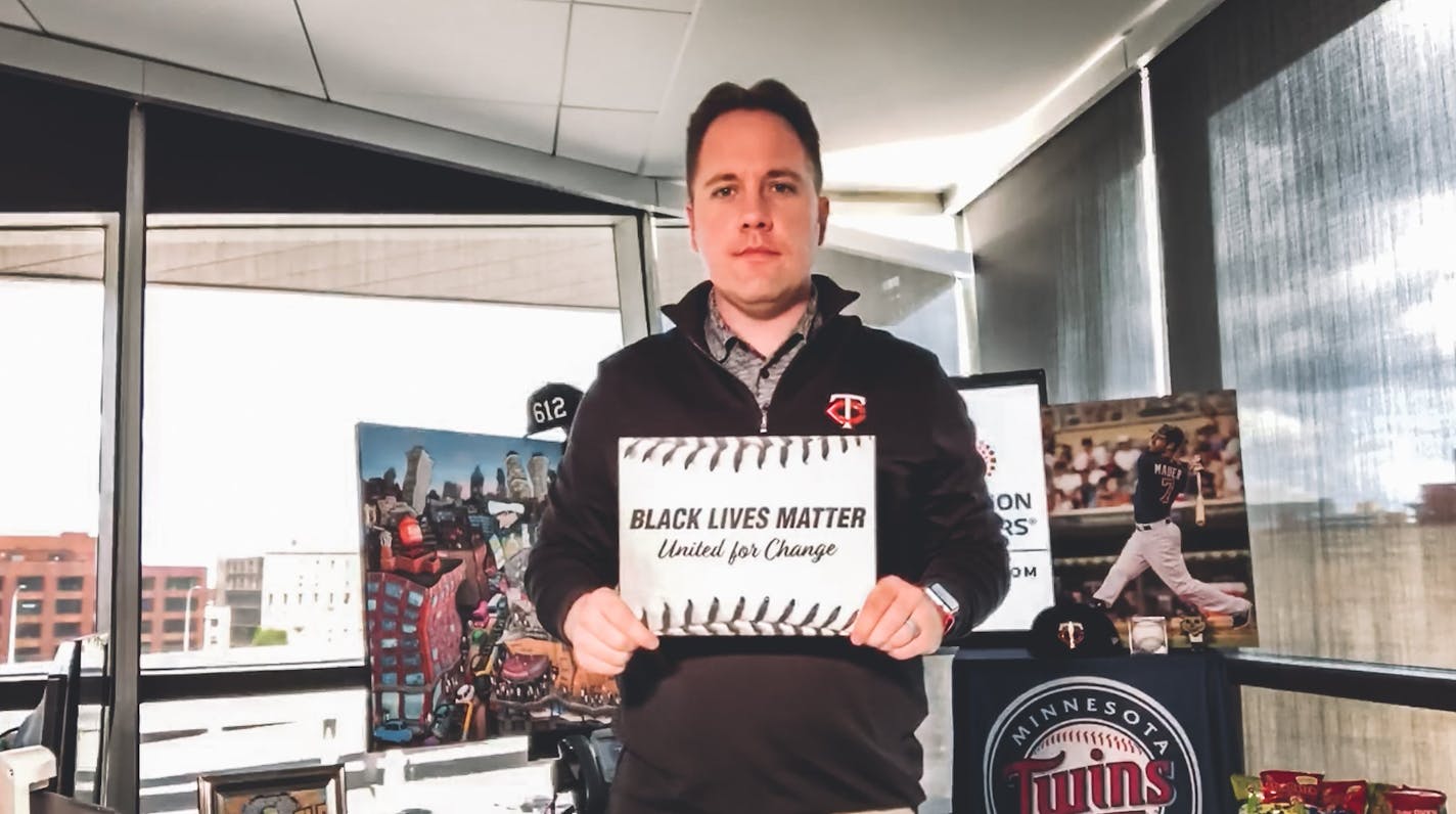 Twins president of baseball operations Derek Falvey was among major league executives holding signs supporting Black Lives Matter during MLB's telecast of the first round of the draft.