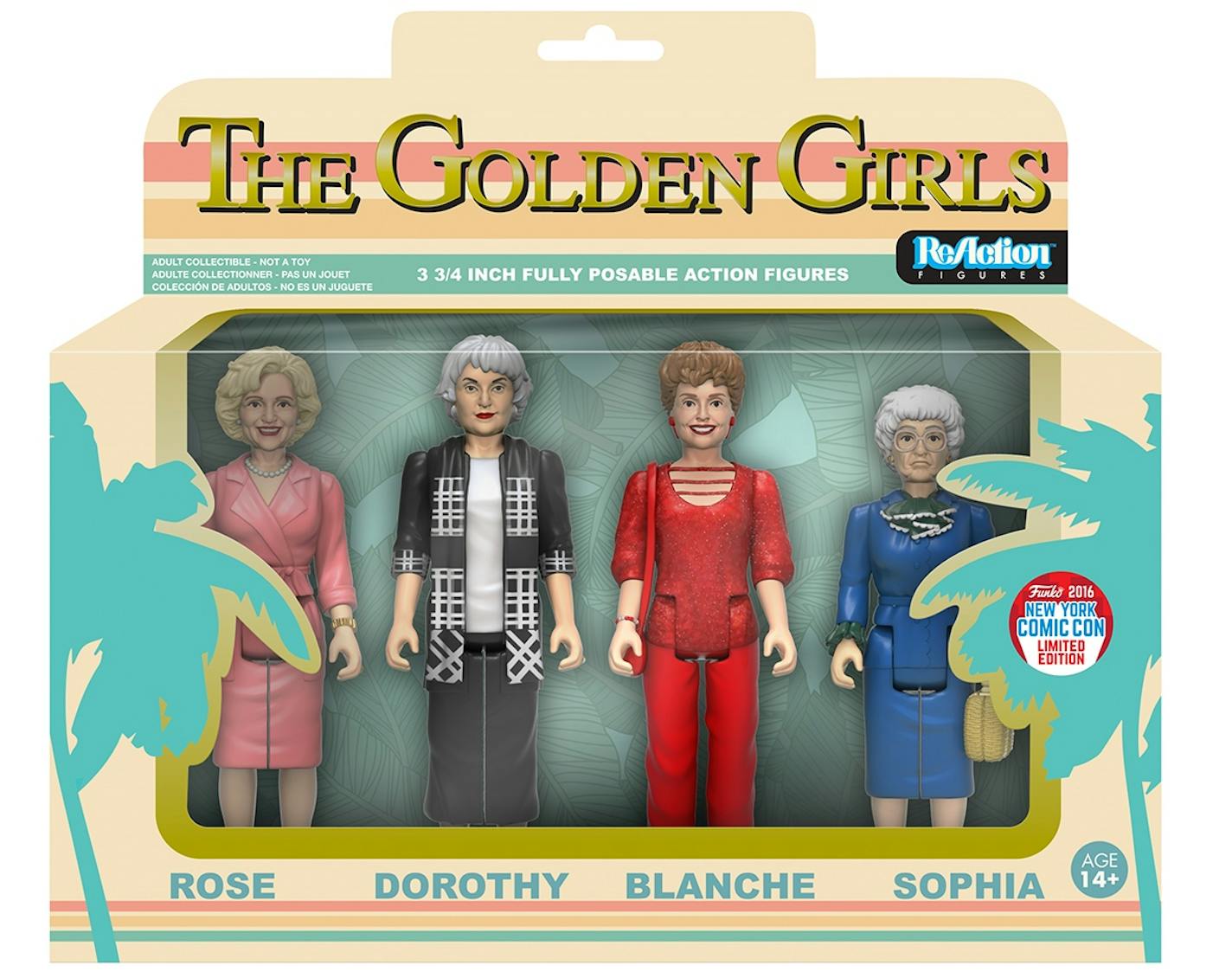 Funko shrunk Rose, Dorothy, Blanche and Sophia into 3 ¾-inch figurines in a limited-edition box set that it sold at New York Comic Con over the weekend.