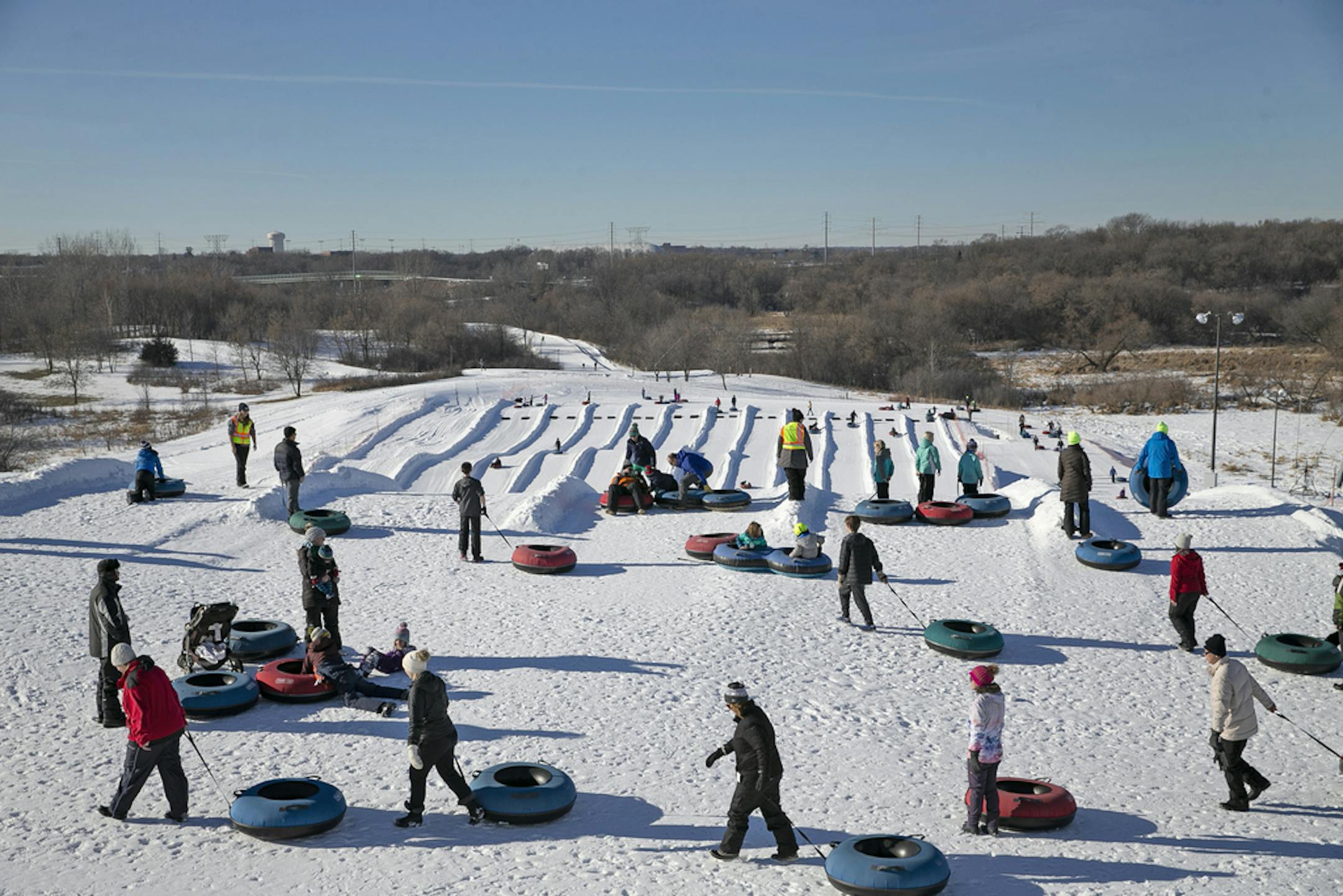 Temperatures were perfect for snow tubing at Elm Creek Park Reserve in Maple Grove, Minn. on Saturday, Dec. 15, 2018. ] Shari L. Gross &#x2022; shari.gross@startribune.com The Elm Creek Creek Park Reserve opens its tubing center on Friday, and we want to catch nice photos of folks having fun tubing! For the Around the Metro page.