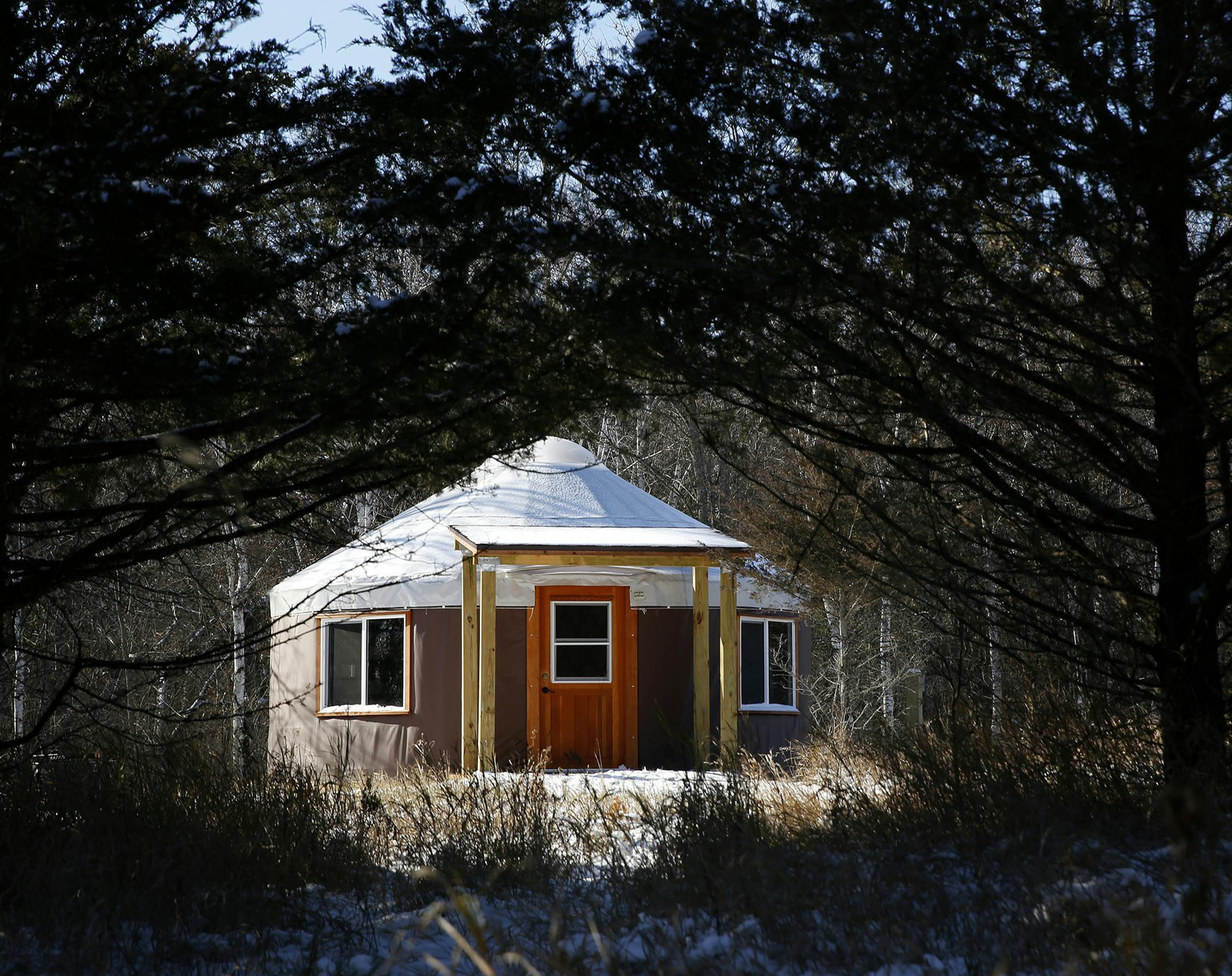 One of the two new yurts at Afton State Park in Hastings seen on Friday, November 14, 2014. The two yurts in the park will be available for rent in approximately January 2015. ] LEILA NAVIDI leila.navidi@startribune.com /