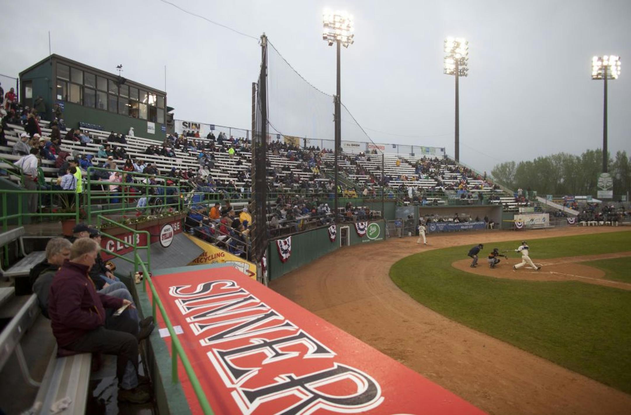 There wasn't much of a crowd for the Saints home opener Thursday night at Midway Stadium, but the fan experience was still unique.