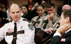 Hennepin County Sheriff Rich Stanek left and Hennepin County Administrator David Hough spoke at a board meeting concerning overtime within the sheriff