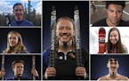 The Star Tribune winter sports Athletes of the Year. From left, going up to down: Camden Palmquist of Eagan, Chaney Neu of Champlin Park, Anders Sonne