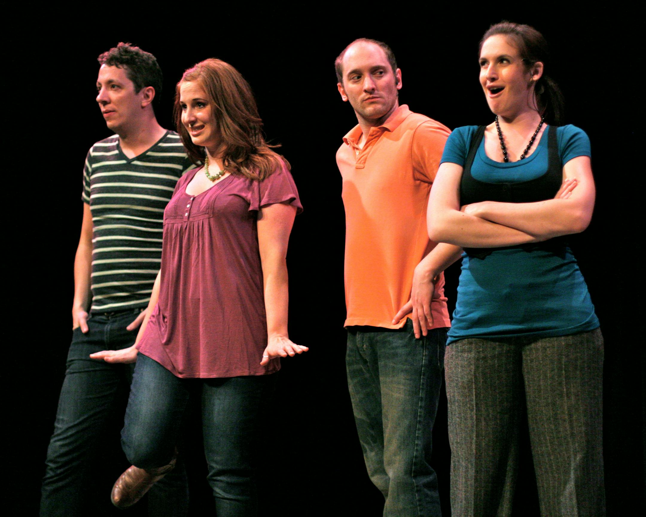 Max Wojtanowicz, Kecia Rehjamp, Adam Quallas and Emily Jabas in "[tile of show]" by Urban Samurai