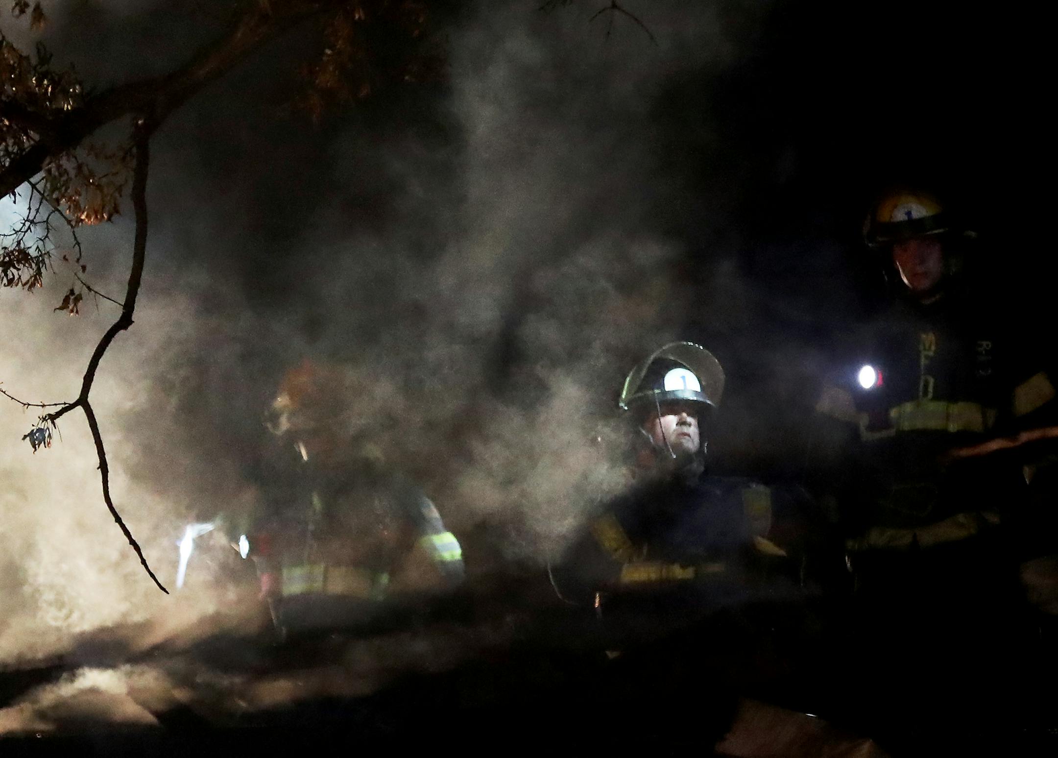 An early morning, three alarm apartment fire at 1st Ave. S and 25th in Minneapolis South displaced 10 people Wednesday, Aug. 30, 2017, in Minneapolis, MN. Here, firefighters work the roof for hot spots.] DAVID JOLES ï david.joles@startribune.com Early morning, three alarm apartment fire in Minneapolis South displaces 10 people.