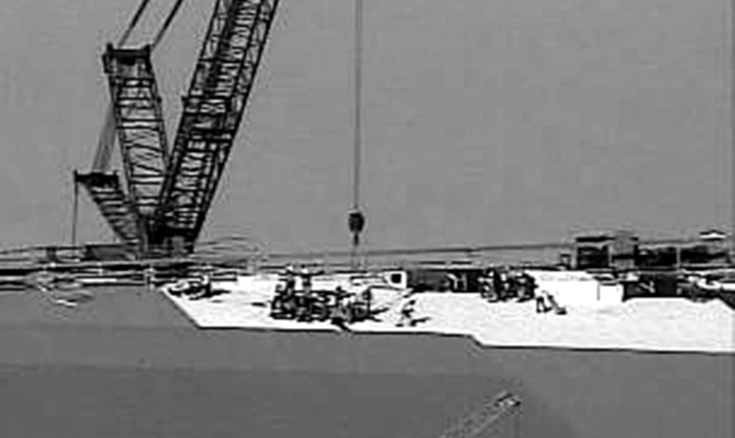 Scene on top of the new Vikings stadium Wednesday morning. A rescue was in progress for a worker reported to fallen into a crevice. Credit: Mndot 8/26/2015 ORG XMIT: MIN1508260834130202