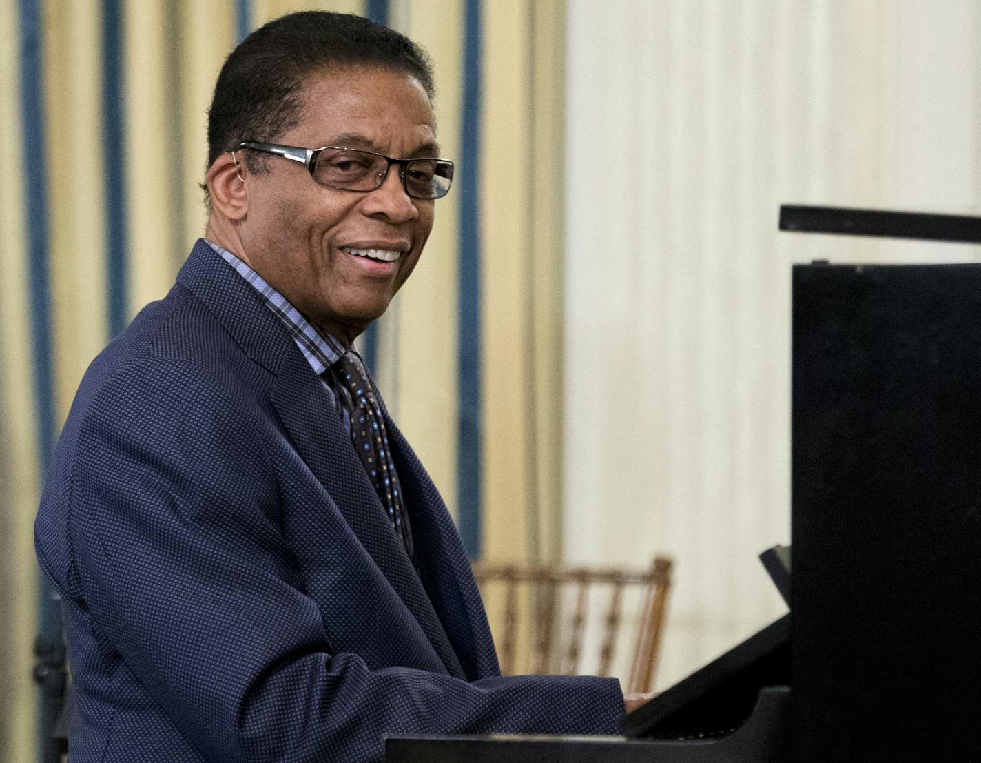 Herbie Hancock plays for high school students at the White House in 2016.