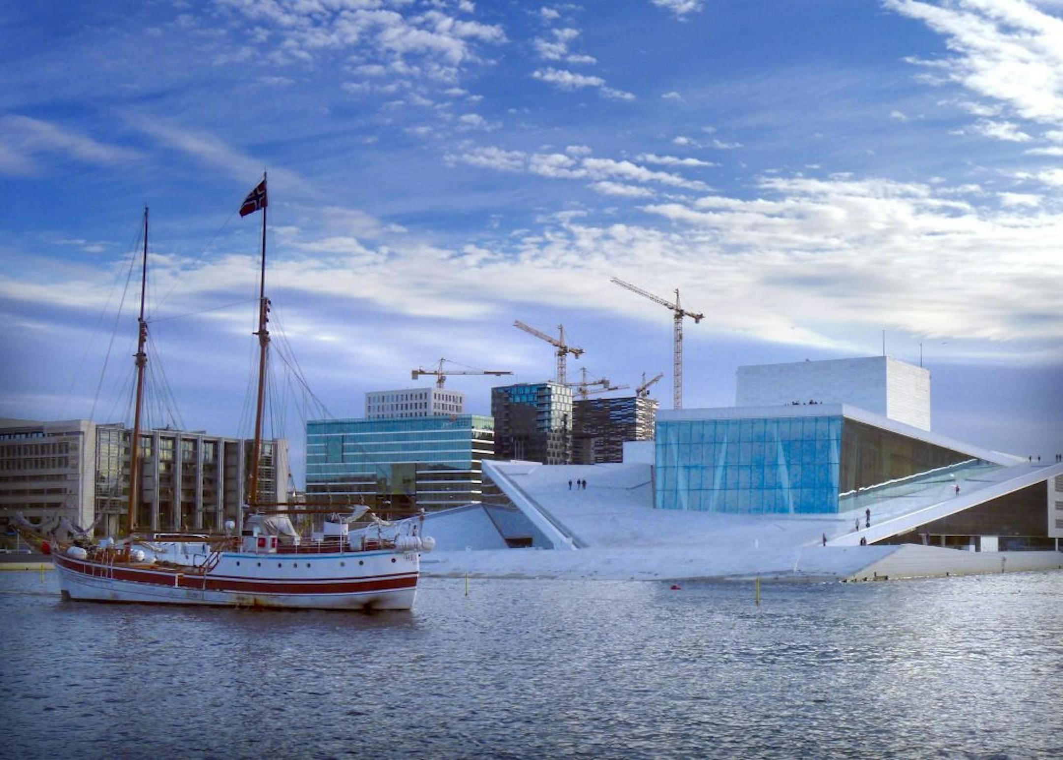 The Oslo Opera House's slanting roof has become a public plaza.
