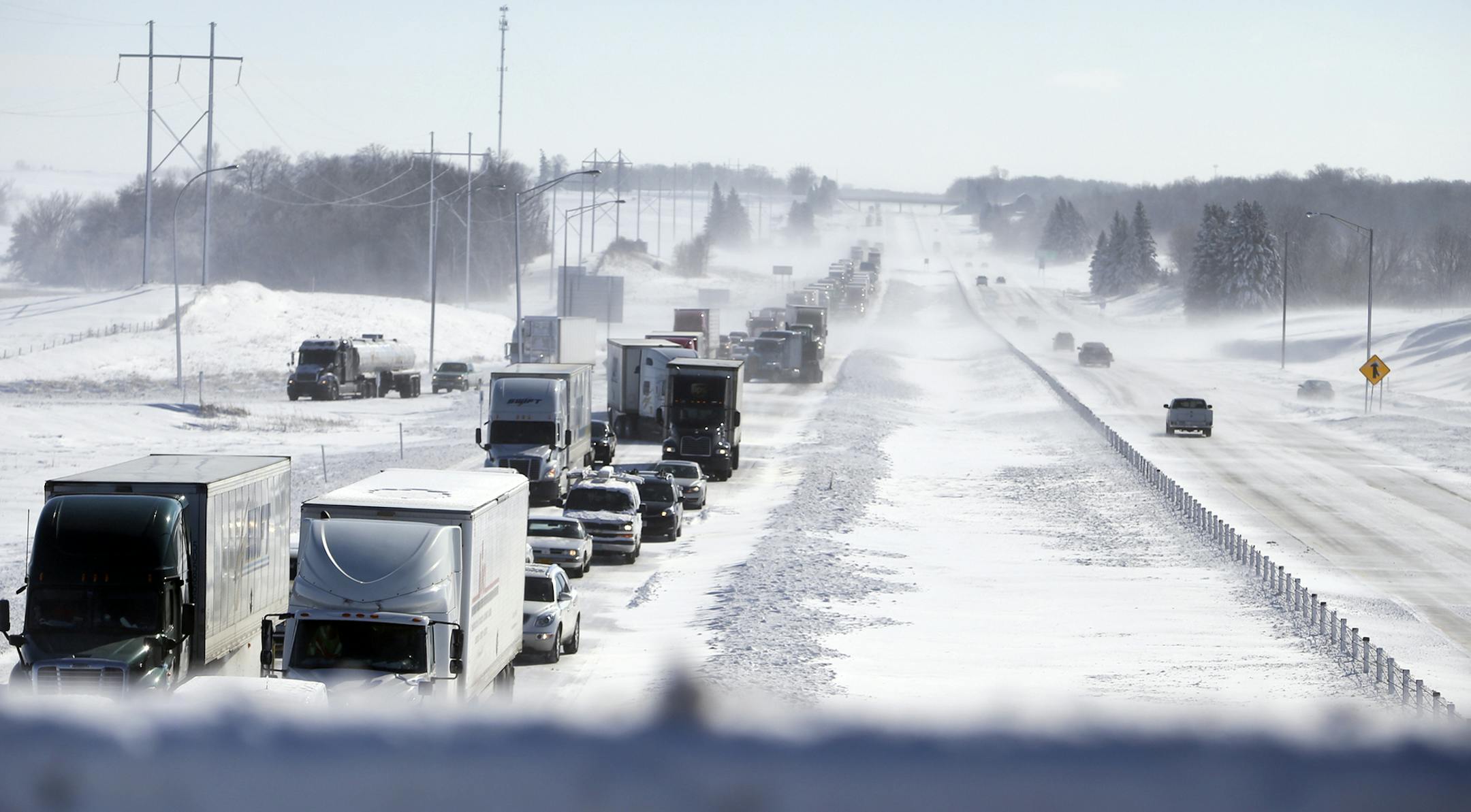 Blizzard-like conditions near along I-35.