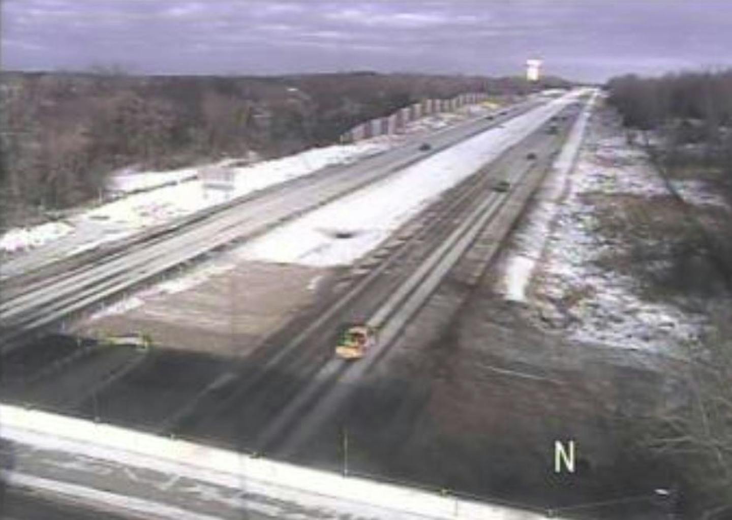 Highway cameras show vehicles driving up and down I-694 near Oakdale. A stretch of the highway was closed for almost a week after a pipe leak spilled millions of gallons of water under the roadway.