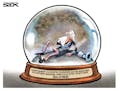 Sack cartoon: A not-so-snowy globe