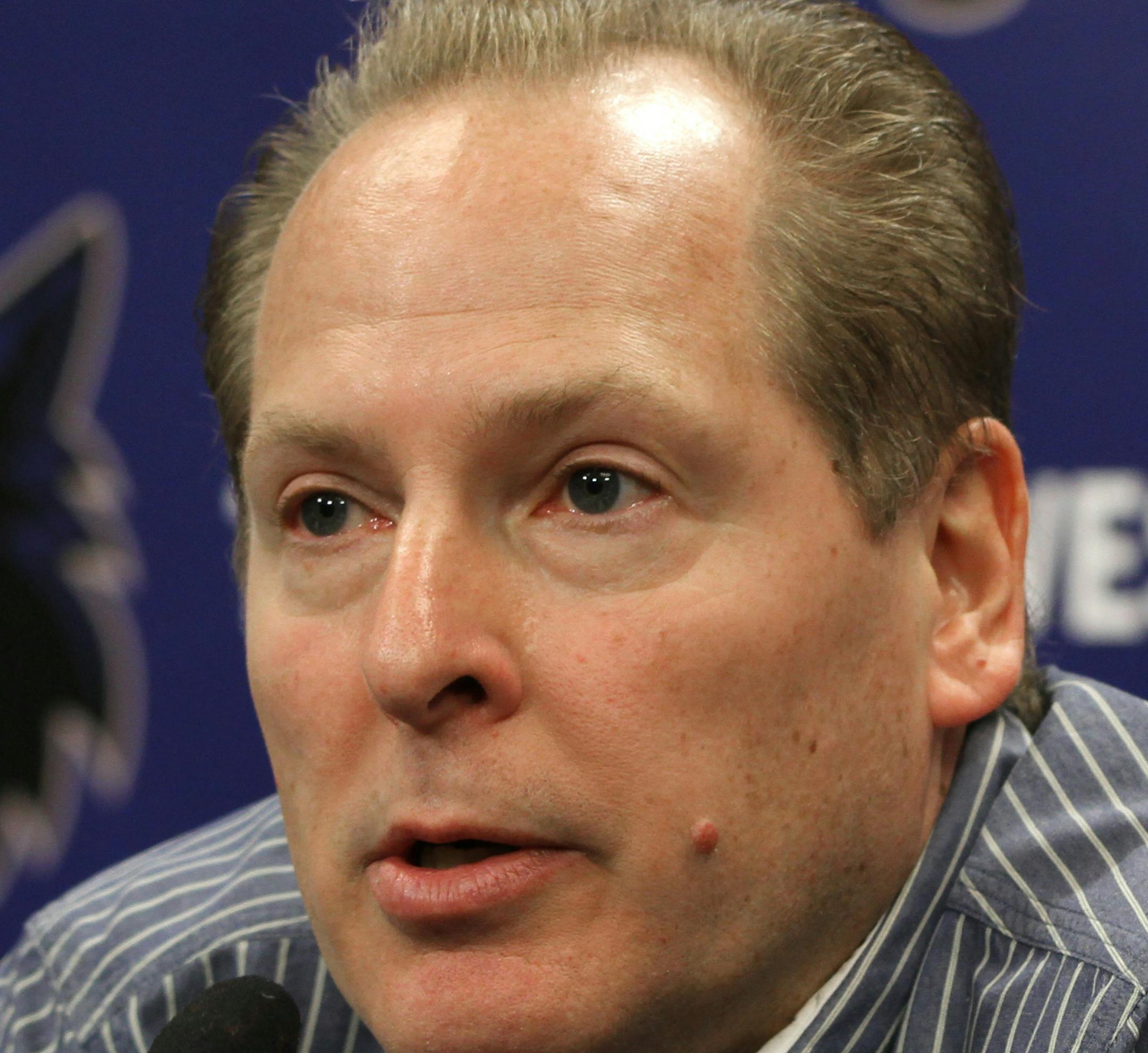 Minnesota Timberwolves President of Basketball Operations David Kahn talked to the media during a press conference about the upcoming season at the Target Center on 12/1/11.] Bruce Bisping/Star Tribune bbisping@startribune.com David Kahn/source.