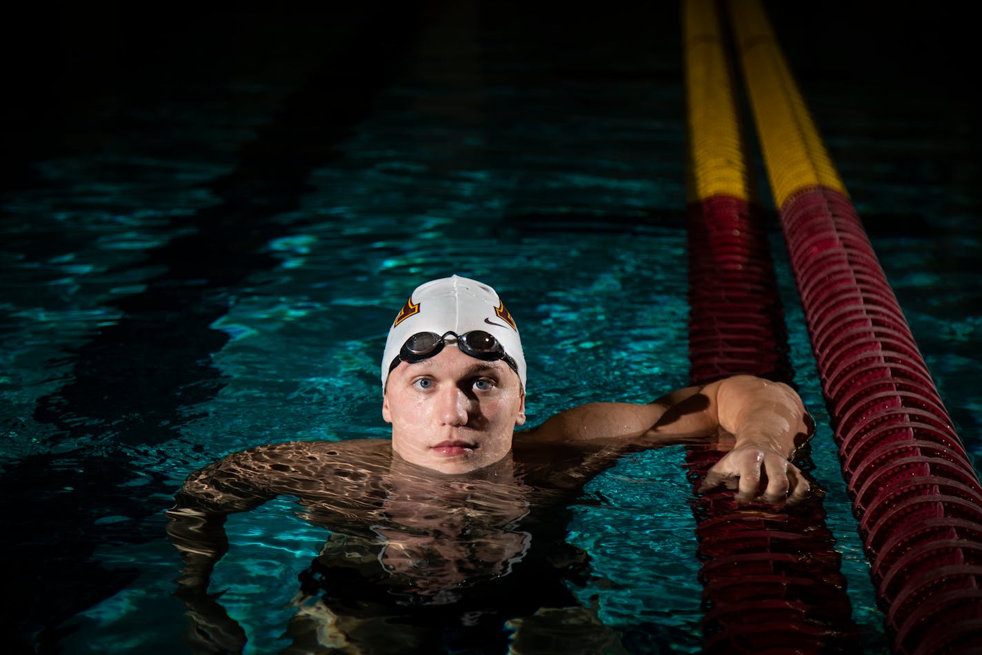 Gophers freshman swimmer Max McHugh poses for a portrait. ] LEILA NAVIDI ¥ leila.navidi@startribune.com