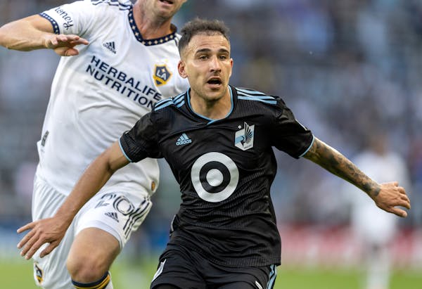 Loons forward Franco Fragapane, shown at right in a May game at Allianz Field, scored his first goal of the season on Wednesday in Los Angeles.