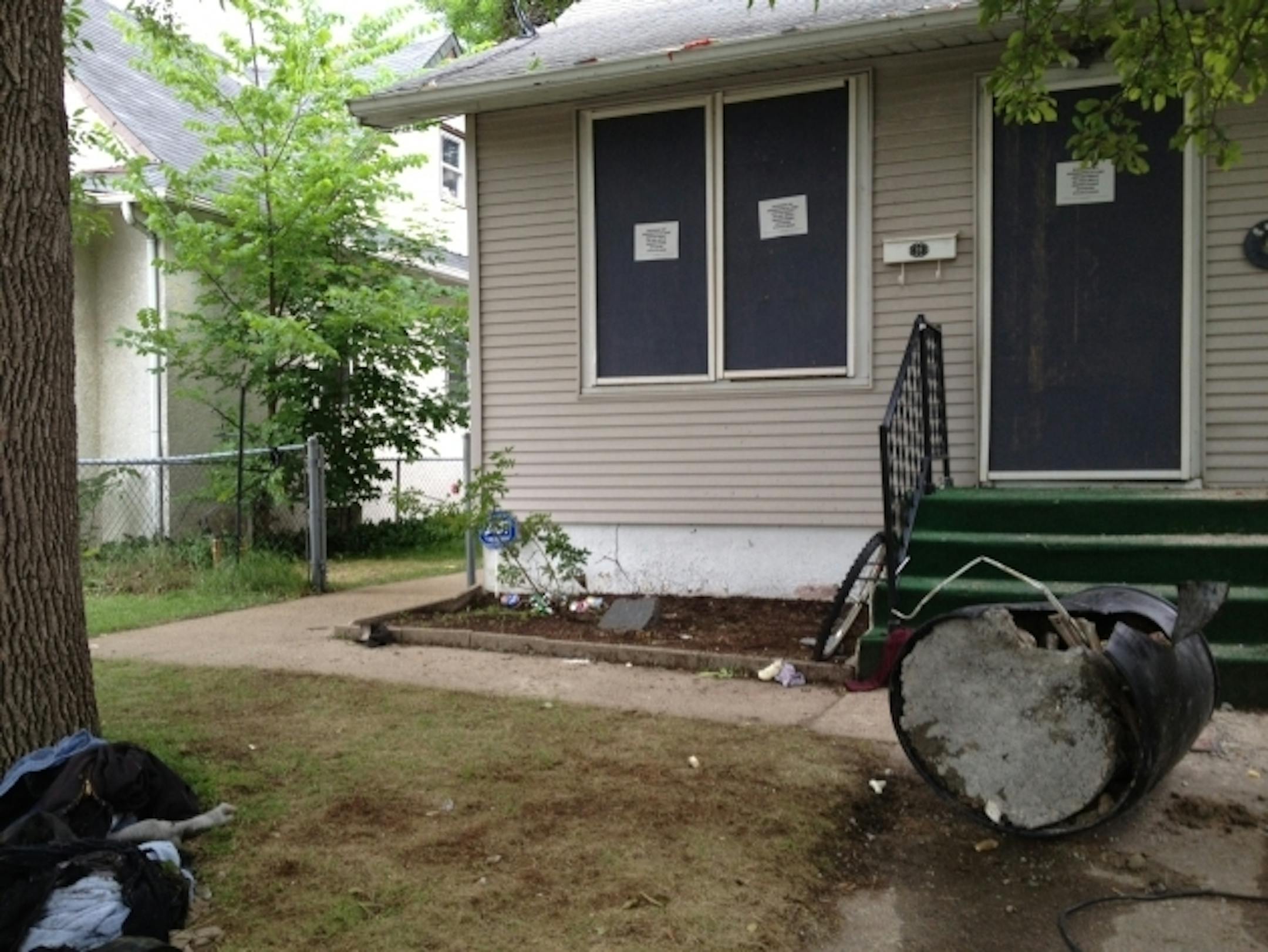 One of the people who was arrested had locked his arm in the barrel shown above.