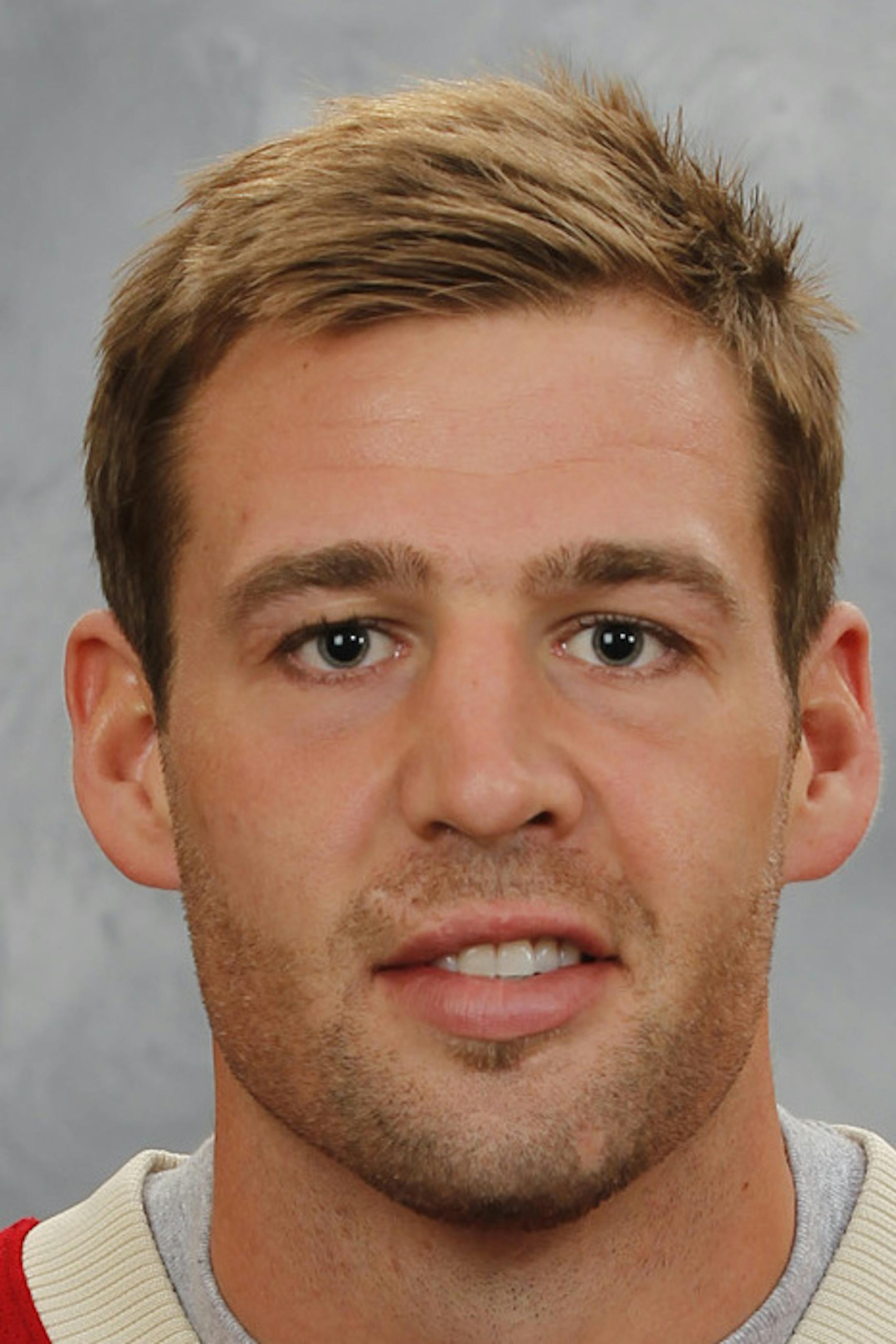 ST. PAUL, MN ‚Äì SEPTEMBER 11: Clayton Stoner of the Minnesota Wild poses for his official headshot for the 2013-2014 season on September 11, 2013 at the Xcel Energy Center in Saint Paul, Minnesota. (Photo by Andy King/NHLI via Getty Images) *** Local Caption *** Clayton Stoner ORG XMIT: 177614294