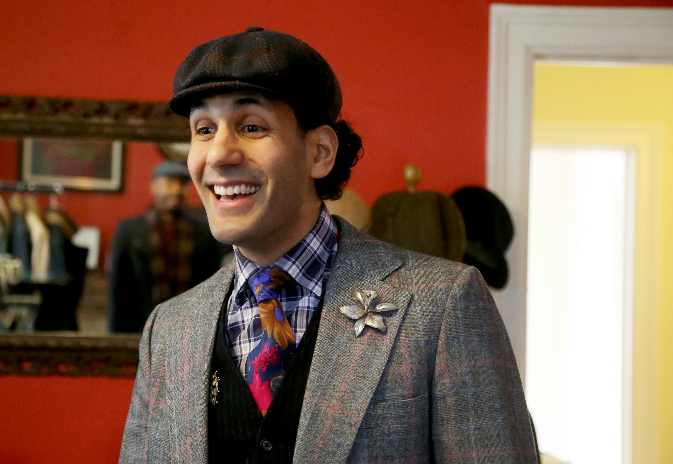 Dan-Michael Batista at his Hidden Habberdashery on the top floor of the Blaisdell Mansion.