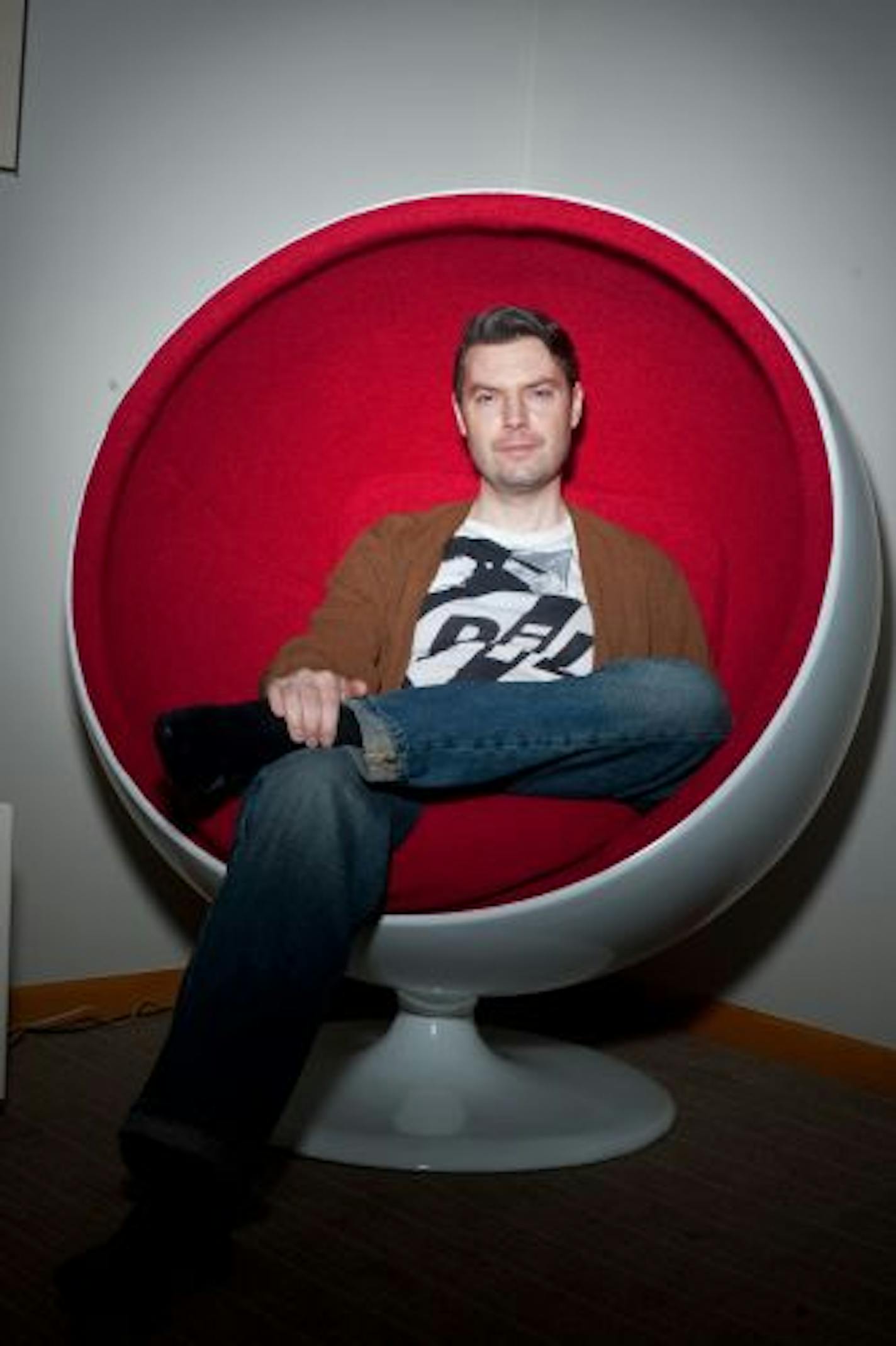 Jake Rudh's taste for vintage includes this egg chair.