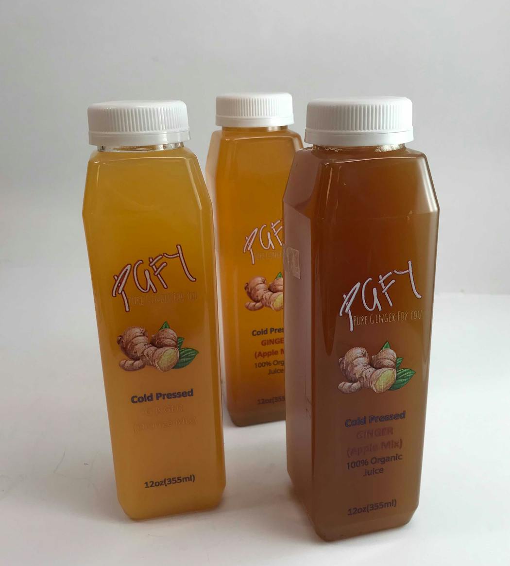 Cold-pressed juices from Pure Ginger for You.