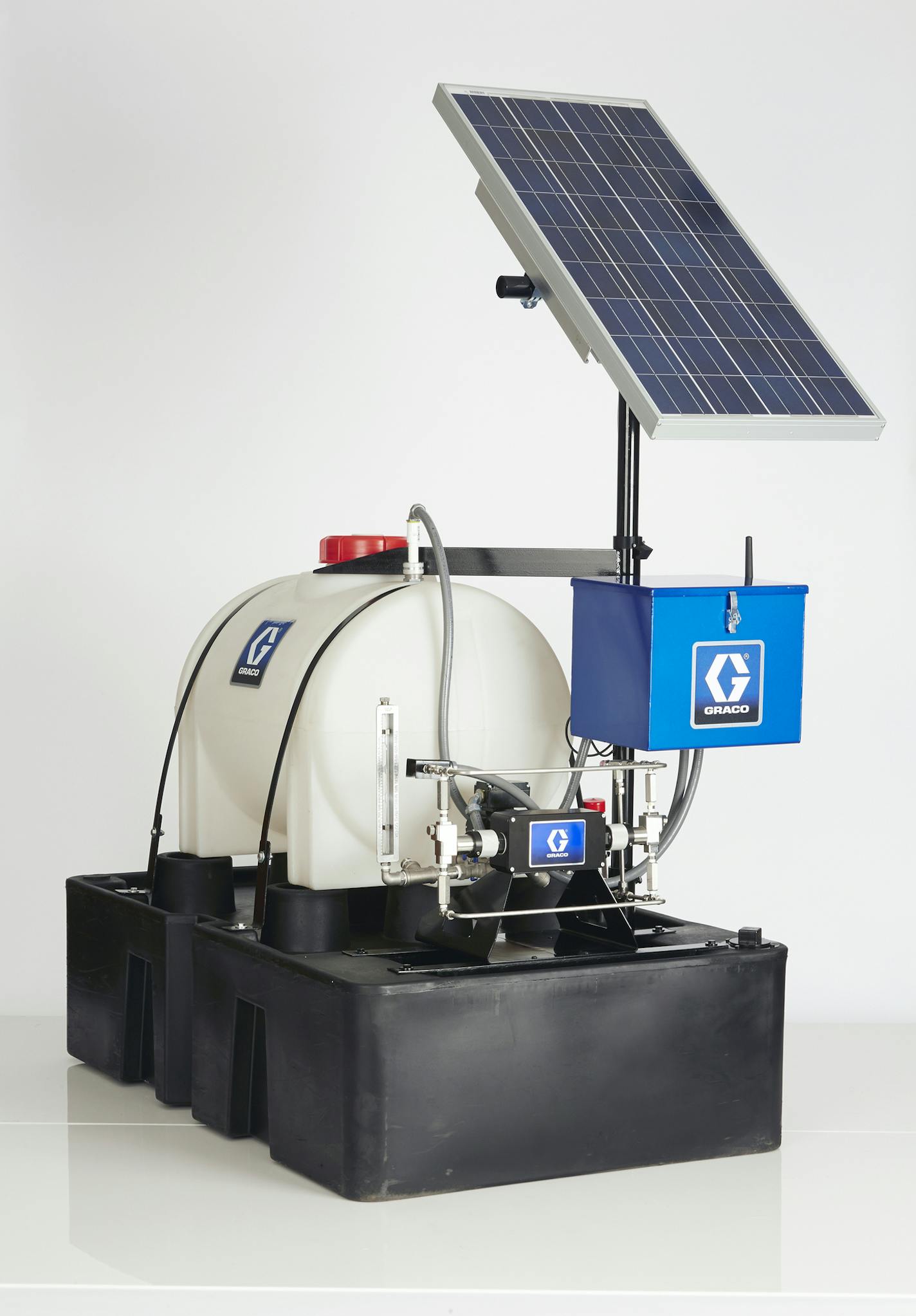 Graco Inc. has developed a solar-powered chemical injection machine for fracking oil wells. The new product is the first internally developed product for the oil and gas sector. Took 2 yrs of R&D to bring about.