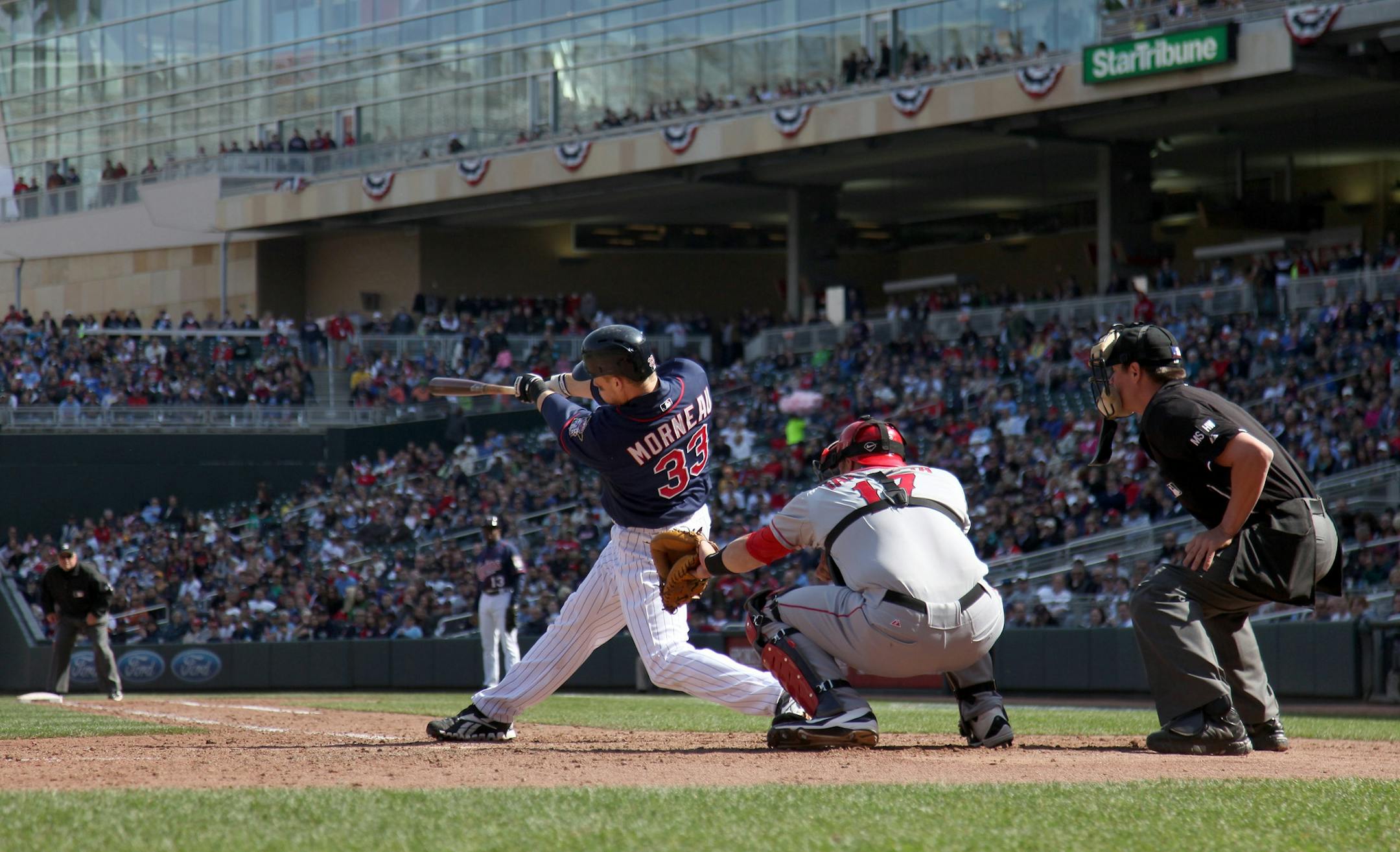 Justin Morneau homers in April.