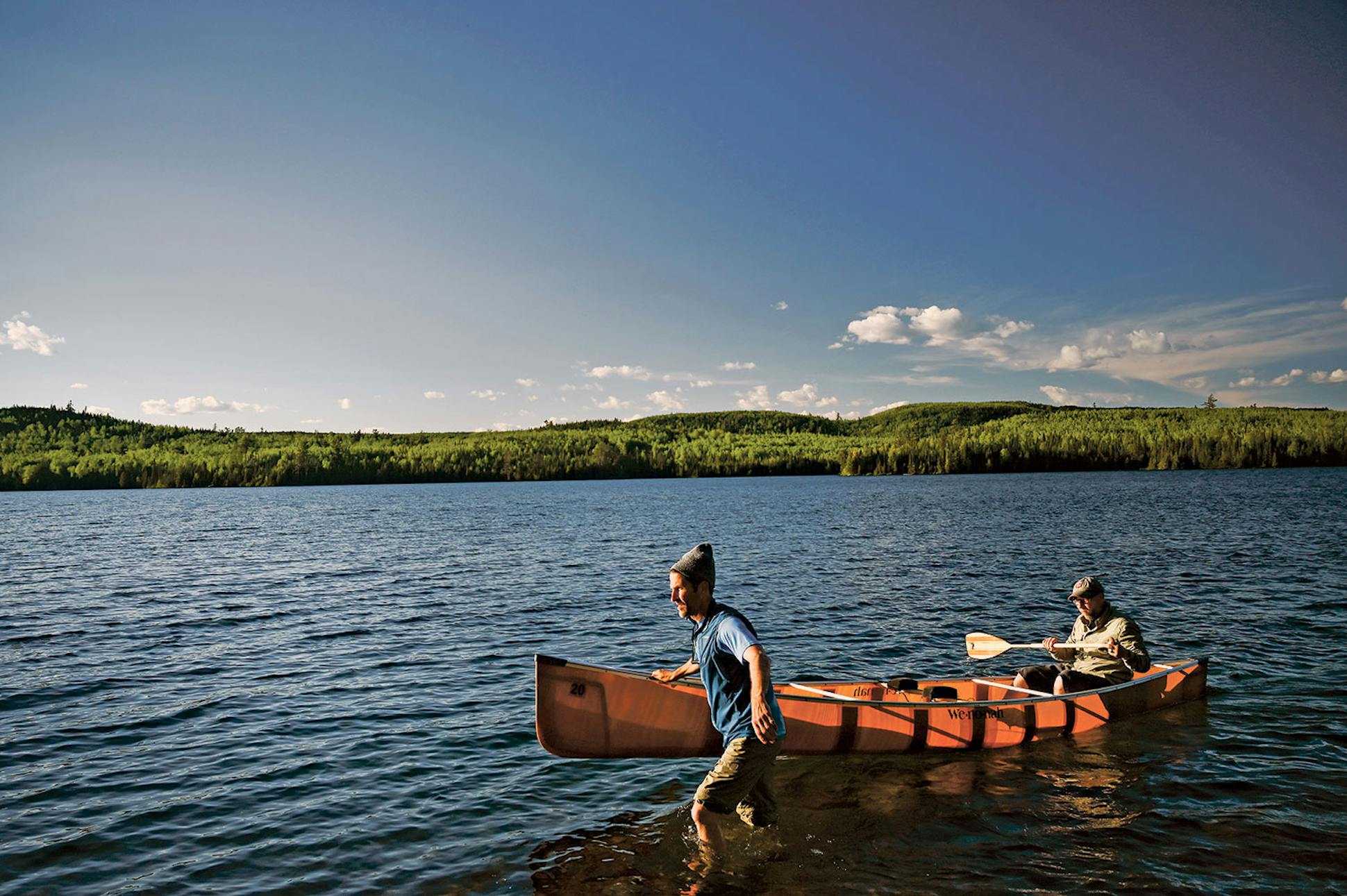  Bob Timmons, left, and Tony Jones on Mountain Lake, which offered sweeping views of the Canadian landscape.