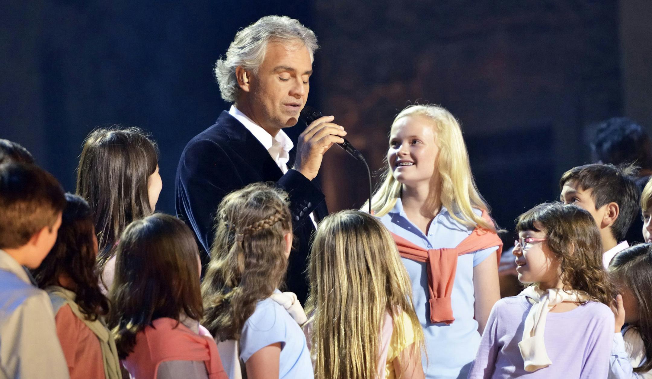 Photo by Joseph Sinnott Andrea Bocelli and The Adderley Children's Choir as seen in "Great Performances ñ Andrea Bocelli: Cinema."