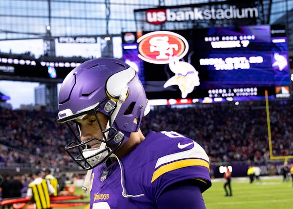Vikings quarterback Kirk Cousins ranks second in the league in passing yards, but he has thrown 192 of his 204 passes with his team tied or trailing. 