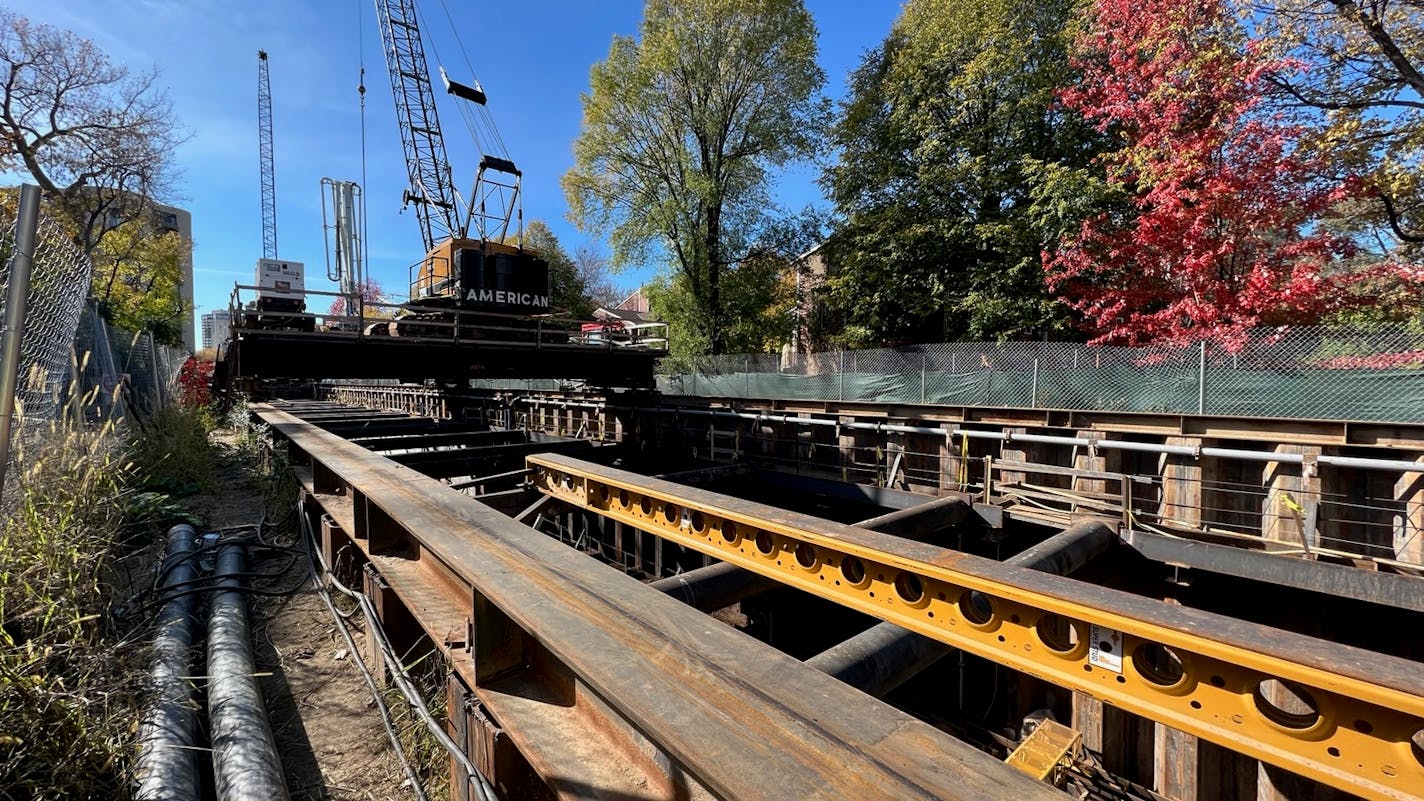 Construction of the Southwest light-rail line's half-mile-long tunnel in the Kenilworth corridor of Minneapolis has proved difficult, as contractors deal with water, rock, continuing freight railroad service and little room to maneuver.