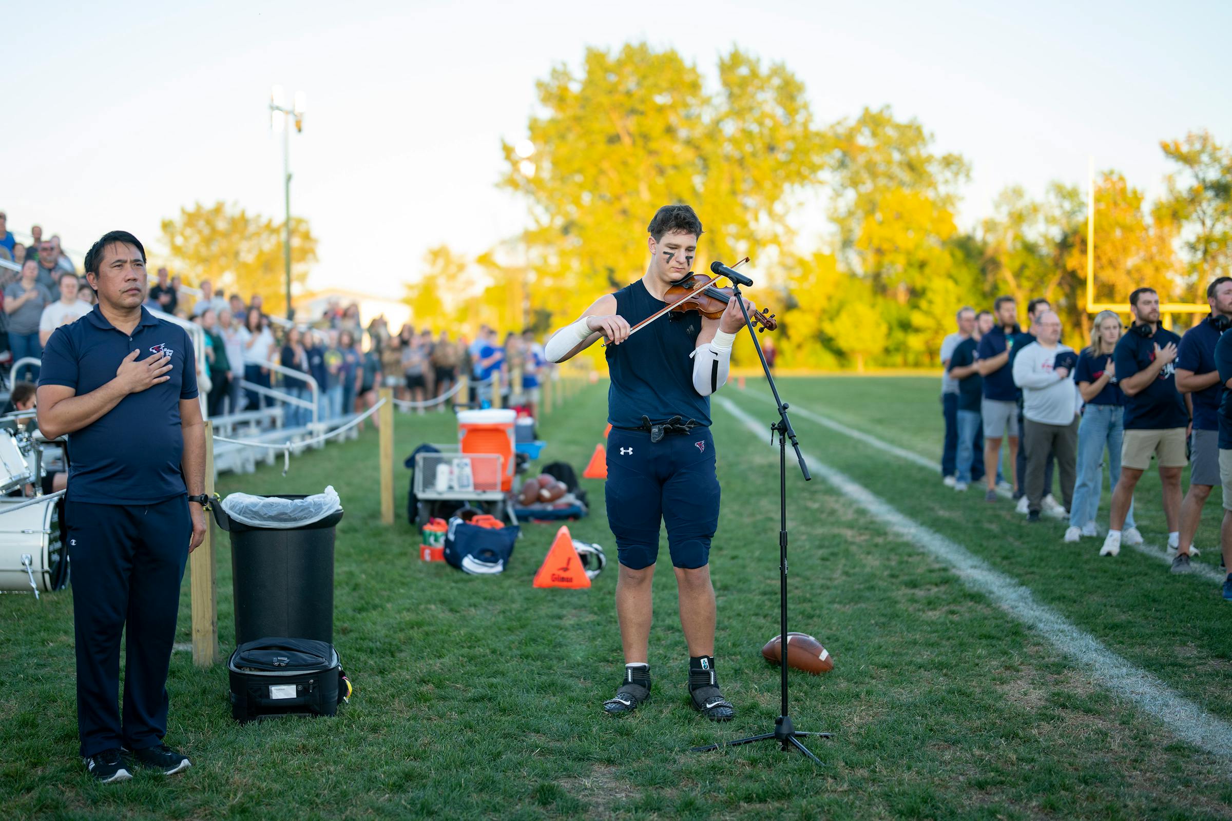 Football Across Minnesota: He’s an offensive lineman, but with strings attached