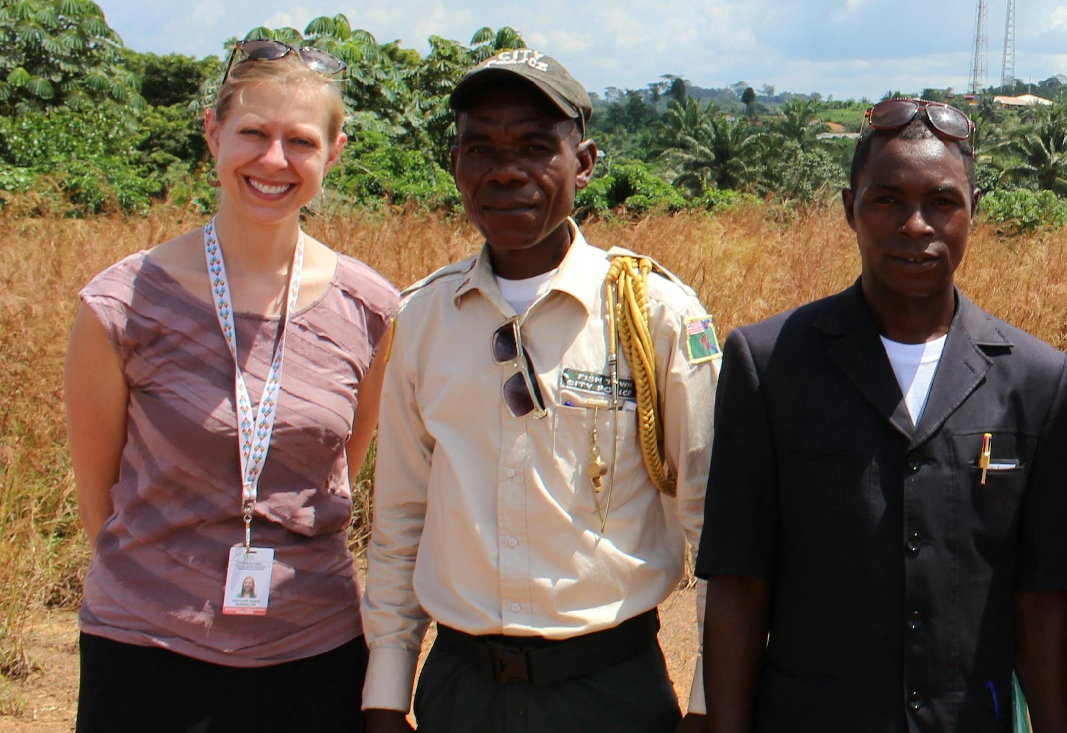 Heather Buessler, health technical adviser with the American Refugee Committee, in Fish Town, Liberia to establish an Ebola treatment facility.