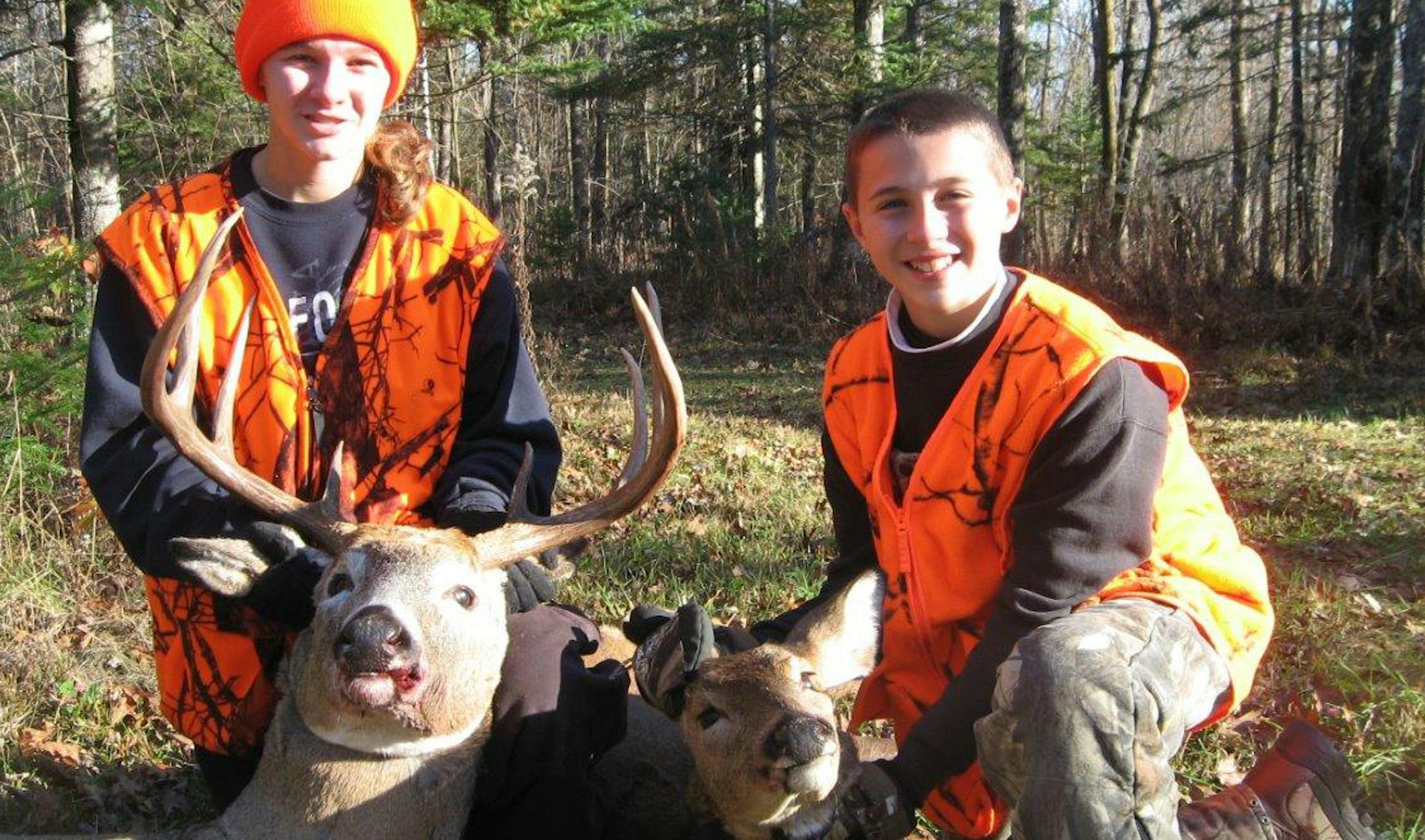 Kaitlyn and Jacob Zenner of Eagan with their opening day deer taken near Finlayson, Minn.