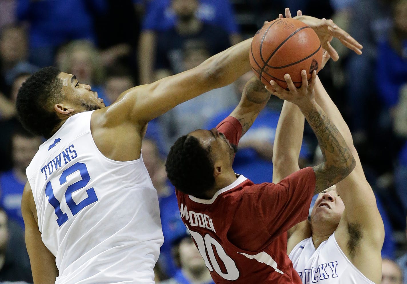 Karl-Anthony Towns will make his Target Center debut during a public scrimmage on Wednesday night.