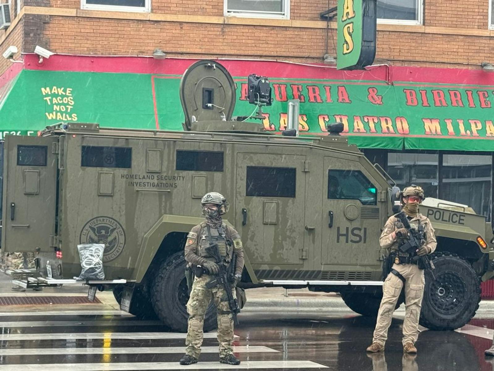 More than two dozen law enforcement agents — including ICE, FBI, ATF, Minneapolis police and the Hennepin County Sheriff’s Office — converged Tuesday on a south Minneapolis Mexican restaurant.