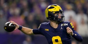 With the 10th pick in the draft, the Vikings drafted Michigan quarterback J.J. McCarthy, who won a national championship last season.