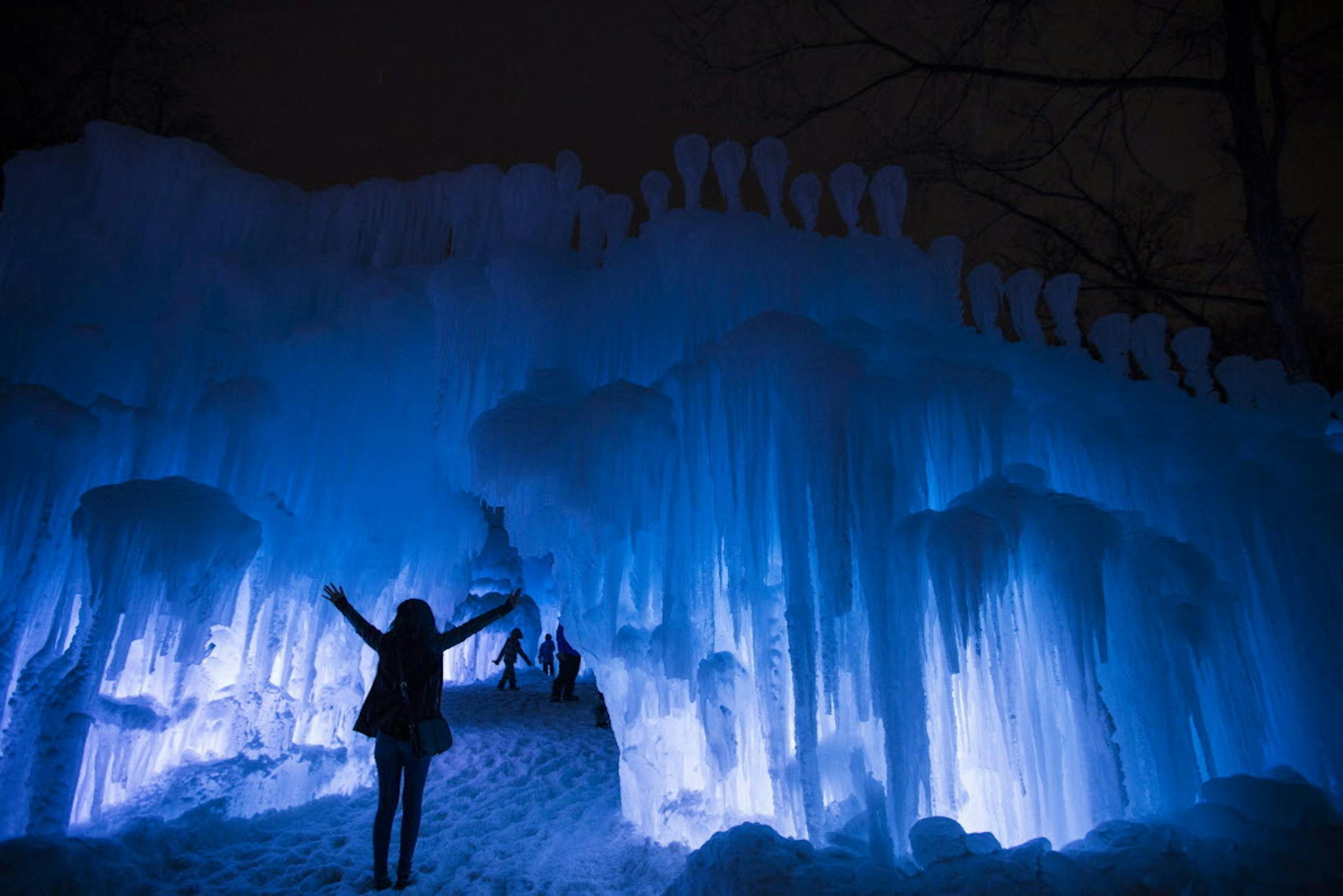 Embrace winter at outdoor events such as the Ice Castles at Miller Park in Eden Prairie.