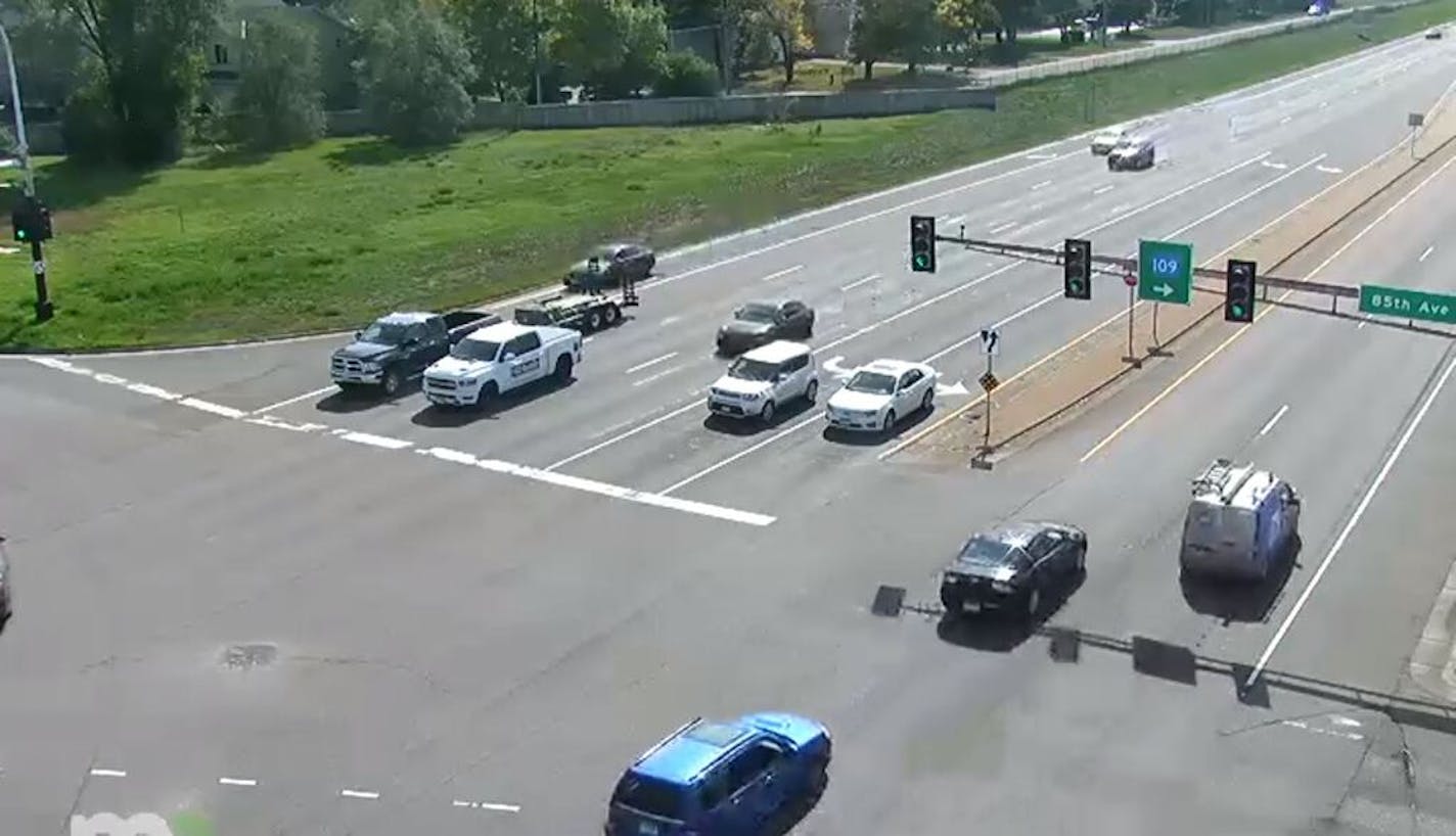 Traffic on Hwy. 252 at 85th Avenue in Brooklyn Park. The intersection has been designated as one of the most dangerous in the state by MnDOT.