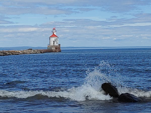 The Superior Entry Lighthouse sits at the end of Wisconsin Point. The property was sold for $159,000 last month.