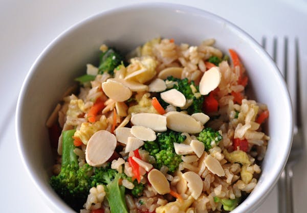 Meredith Deeds Special to the Star Tribune Vegetable Almond Fried Brown Rice. For healthy family.